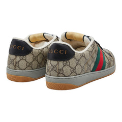 グッチ GGスプリーム スクリーナー スニーカー サイズ8 1/2 674530 ベージュ PVC レザー メンズ GUCCI 【中古】