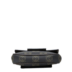 ロエベ アナグラム 斜めかけ ショルダーバック ブラック ブラウン PVC レザー レディース LOEWE 【中古】