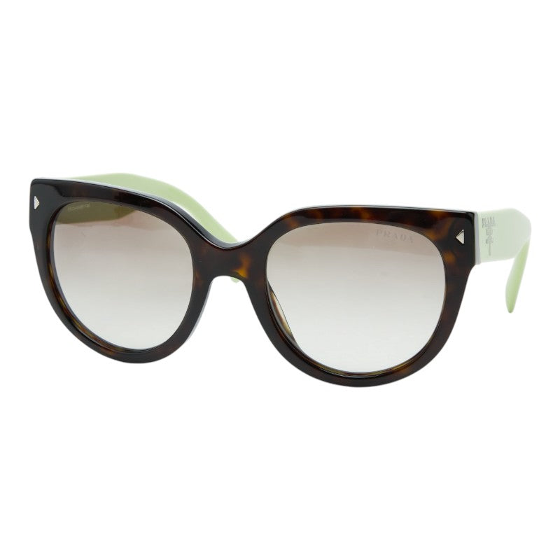 プラダ ロゴ サングラス SPR170 ブラウン グリーン プラスチック レディース PRADA 【中古】