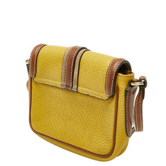 バーバリー 斜め掛け ショルダーバッグ イエロー ブラウン レザー スウェード レディース BURBERRY 【中古】