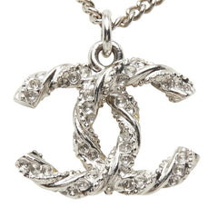 シャネル ココマーク ネックレス シルバー メタル ラインストーン レディース CHANEL 【中古】