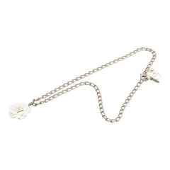 シャネル ココマーク カメリア モチーフ ネックレス 04P シルバー ホワイト メタル レディース CHANEL 【中古】