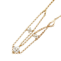 K18YG イエローゴールド ダイヤ0.50ct クローバーモチーフ フラワー ネックレス レディース 【中古】