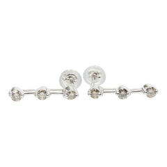 K14WG ホワイトゴールド ダイヤ0.32ct リンクピアス ピアス レディース 【中古】