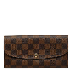 ルイ ヴィトン ダミエ ポルトフォイユ エミリー 長財布 N63019 ブラウン PVC レディース LOUIS VUITTON 【中古】