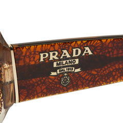 プラダ アジアンフィット ロゴ スクエア サングラス SPR31N-A ブラウン プラスチック レディース PRADA 【中古】