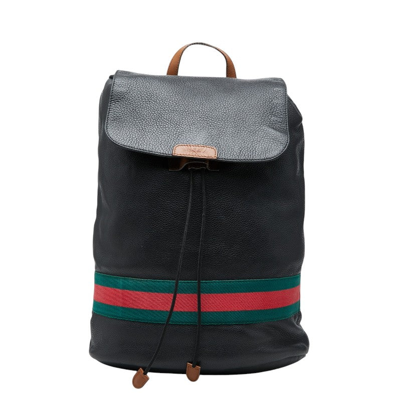 グッチ リュック バックパック 281412 ブラック レザー レディース GUCCI 【中古】