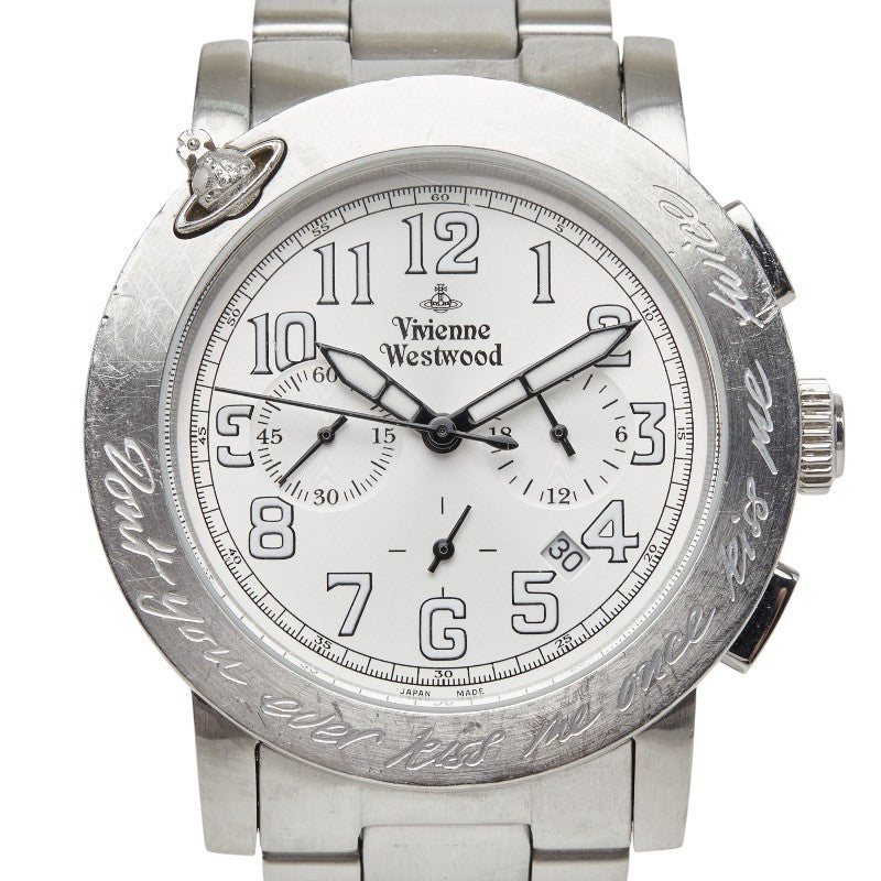 ヴィヴィアンウエストウッド KISS ME ONCE 腕時計 VW2082 クオーツ ホワイト文字盤 ステンレススチール メンズ Vivienne Westwood 【中古】