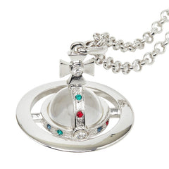 ヴィヴィアンウエストウッド スモールオーブ ネックレス シルバー メタル ラインストーン レディース Vivienne Westwood 【中古】