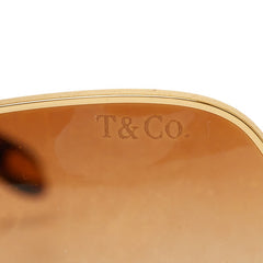 ティファニー グラデーションレンズ サングラス TF3006-B ブラウン ゴールド プラスチック ラインストーン メッキ レディース TIFFANY&Co. 【中古】