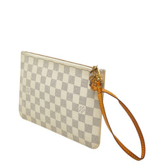 ルイ ヴィトン ダミエ アズール ネヴァーフルMM 付属品ポーチ ポーチ N41361 ホワイト PVC レザー レディース LOUIS VUITTON 【中古】
