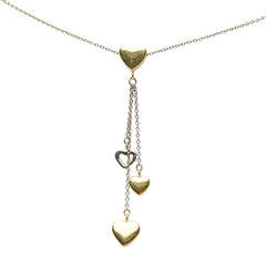 ティファニー マルチハート ドロップ ネックレス K18YG イエローゴールド K18WG ホワイトゴールド レディース TIFFANY&Co. 【中古】