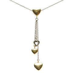 ティファニー マルチハート ドロップ ネックレス K18YG イエローゴールド K18WG ホワイトゴールド レディース TIFFANY&Co. 【中古】