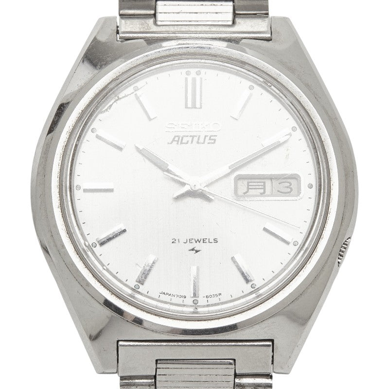 セイコー アクタス 腕時計 7019-8010 自動巻き シルバー文字盤 ステンレススチール メンズ SEIKO 【中古】