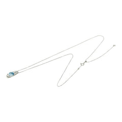 Pt900 プラチナ Pt850 プラチナ アクアマリン0.71ct ダイヤ0.08ct ペンダント ネックレス レディース 【中古】