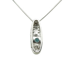 Pt900 プラチナ Pt850 プラチナ アクアマリン0.71ct ダイヤ0.08ct ペンダント ネックレス レディース 【中古】