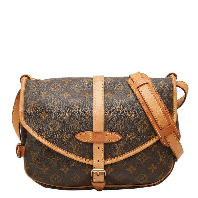 ルイ ヴィトン モノグラム ソミュール30 斜め掛け ショルダーバッグ M42256 ブラウン PVC レザー レディース LOUIS VUITTON 【中古】