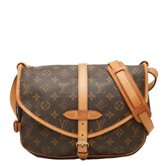 ルイ ヴィトン モノグラム ソミュール30 斜め掛け ショルダーバッグ M42256 ブラウン PVC レザー レディース LOUIS VUITTON 【中古】