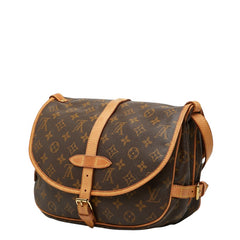 ルイ ヴィトン モノグラム ソミュール30 斜め掛け ショルダーバッグ M42256 ブラウン PVC レザー レディース LOUIS VUITTON 【中古】