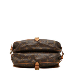 ルイ ヴィトン モノグラム ソミュール30 斜め掛け ショルダーバッグ M42256 ブラウン PVC レザー レディース LOUIS VUITTON 【中古】