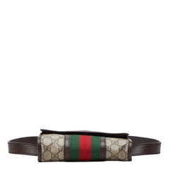 グッチ GGスプリーム シェリーライン ボディバッグ ウエストバッグ 152597 ブラウン ベージュ PVC レザー レディース GUCCI 【中古】
