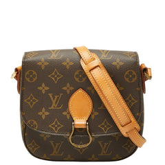 ルイ ヴィトン モノグラム サンクルーMM 斜め掛け ショルダーバッグ M51243 ブラウン PVC レザー レディース LOUIS VUITTON 【中古】