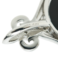 K18WG ホワイトゴールド メノウカメオ15×19.8mm ダイヤ0.06ct ペンダントトップ ネックレス レディース 【中古】