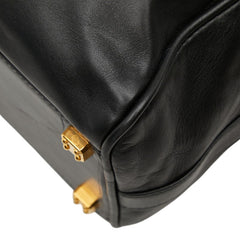 ロエベ アナグラム ボストンバッグ トラベルバッグ ショルダーバッグ ブラック レザー レディース LOEWE 【中古】