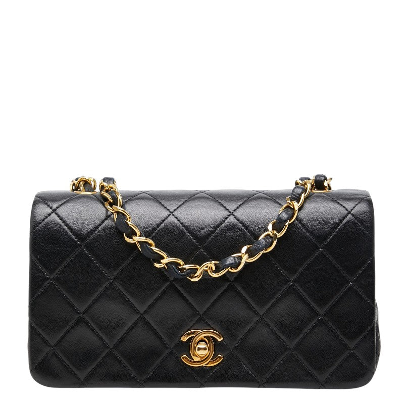 シャネル マトラッセ ココマーク 斜め掛け チェーン ショルダーバッグ ブラック ラムスキン レディース CHANEL 【中古】