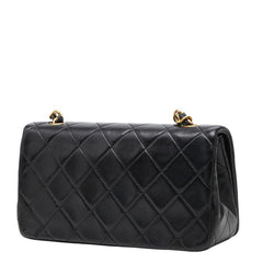 シャネル マトラッセ ココマーク 斜め掛け チェーン ショルダーバッグ ブラック ラムスキン レディース CHANEL 【中古】