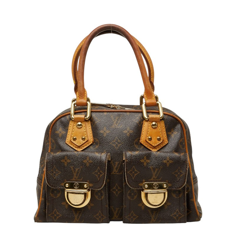 ルイ ヴィトン モノグラム マンハッタン PM ハンドバッグ M40026 ブラウン PVC レザー レディース LOUIS VUITTON 【中古】