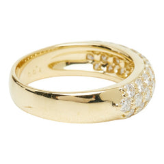 K18YG イエローゴールド ダイヤ1.00ct パヴェダイヤ リング 指輪 レディース 9号 【中古】