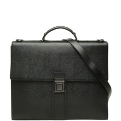 バーバリー ビジネスバッグ ブリーフケース ショルダーバッグ 2WAY ブラック レザー メンズ BURBERRY 【中古】