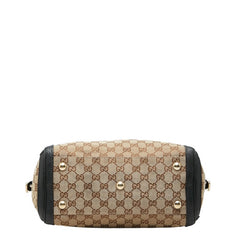 グッチ GGキャンバス トートバッグ ショルダーバッグ 2WAY 247281 ベージュ ブラックグリーン キャンバス レザー レディース GUCCI 【中古】