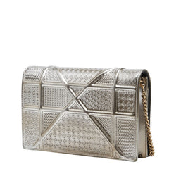 ディオール ディオラマ チェーン ショルダーバッグ シルバー パテントレザー レディース Dior 【中古】