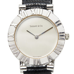 ティファニー アトラス 2針 腕時計 D286753 クオーツ シルバー文字盤 SV925 シルバー レザー レディース TIFFANY&Co. 【中古】