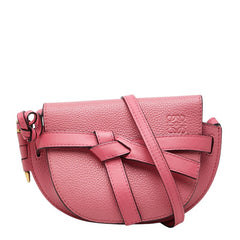 ロエベ アナグラム ゲート ミニ ショルダーバッグ 261839 ピンク レザー レディース LOEWE 【中古】
