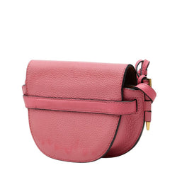 ロエベ アナグラム ゲート ミニ ショルダーバッグ 261839 ピンク レザー レディース LOEWE 【中古】