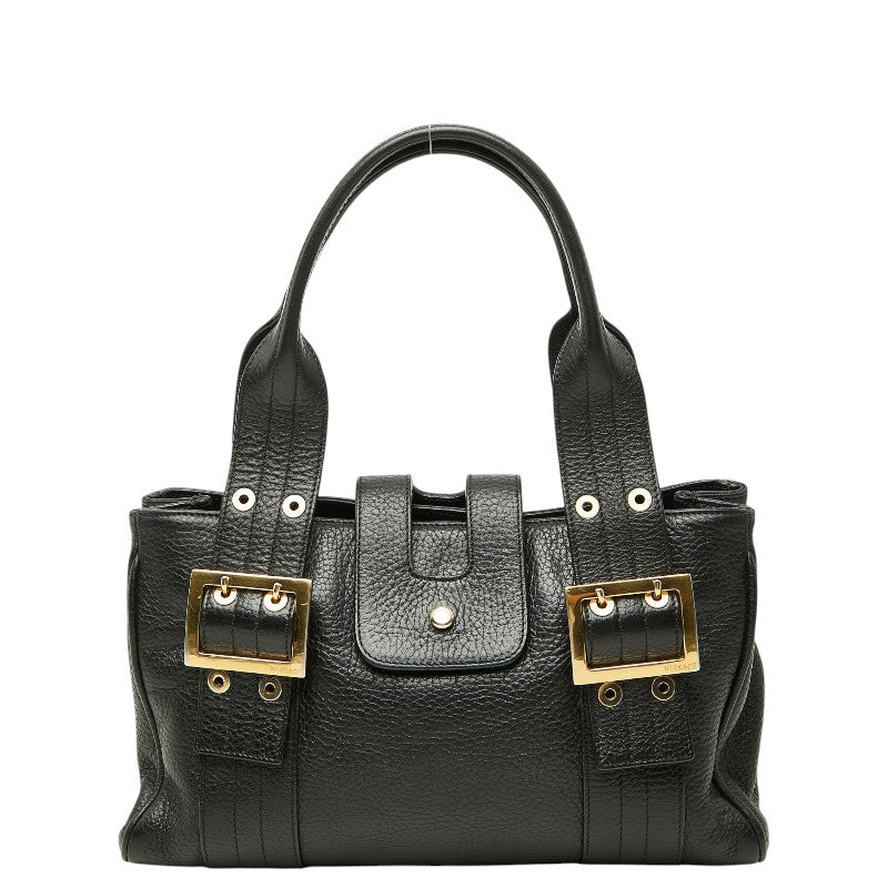 ヴェルサーチェ ハンドバッグ ブラック レザー レディース VERSACE 【中古】
