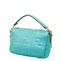 フェンディ バゲット ミニ ハンドバッグ チェーン ショルダーバッグ 2WAY 8BS017 ブルー系 レザー レディース FENDI 【中古】