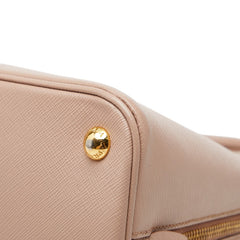 プラダ 三角ロゴプレート ハンドバッグ ショルダーバッグ 2WAY ベージュ ピンク サフィアーノレザー レディース PRADA 【中古】