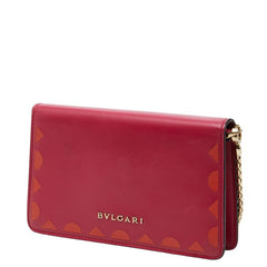 ブルガリ セルペンティ フォーエバー チェーン ハンドバッグ ピンク レザー レディース BVLGARI 【中古】