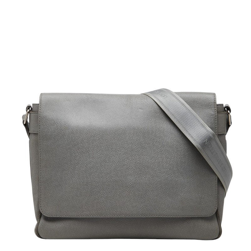 ルイ ヴィトン タイガ ロマンMM ショルダーバッグ M32623 グラシエ グレー レザー メンズ LOUIS VUITTON 【中古】