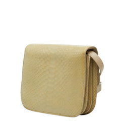 セリーヌ クラシックボックス ショルダーバッグ グリーン ベージュ パイソン レザー レディース CELINE 【中古】