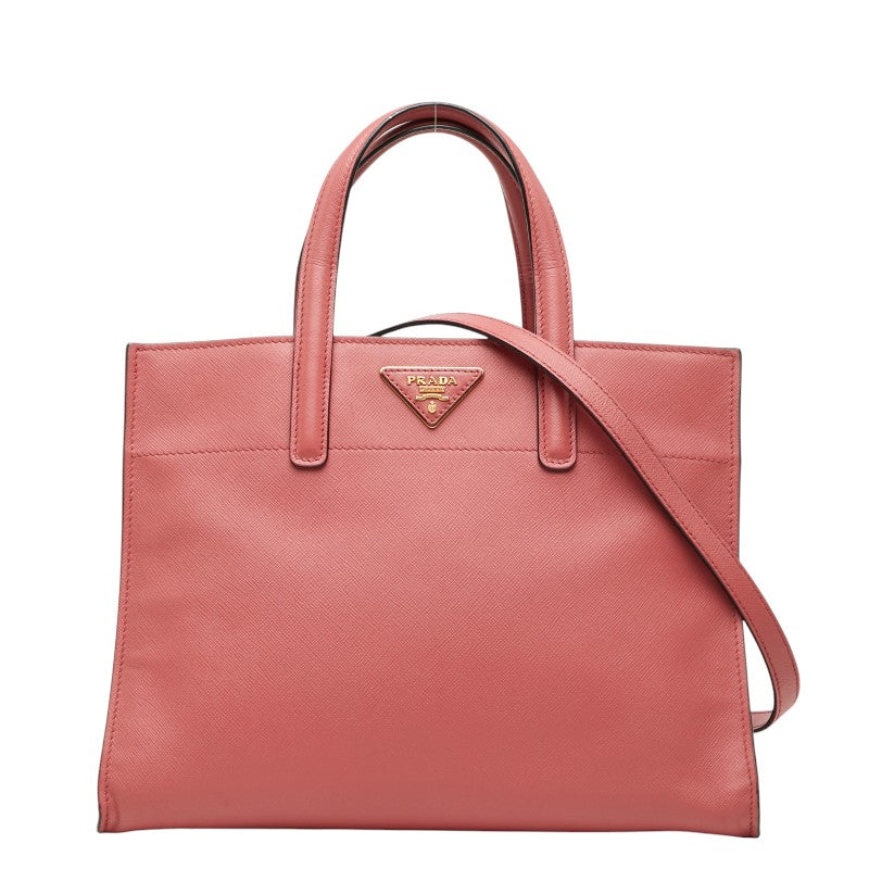 プラダ 三角ロゴプレート ハンドバッグ ショルダーバッグ BN2606 ピンク サフィアーノレザー レディース PRADA 【中古】