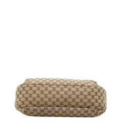 グッチ GGキャンバス シェリーライン ワンショルダーバッグ 211933 ベージュ ブラウン キャンバス レザー レディース GUCCI 【中古】