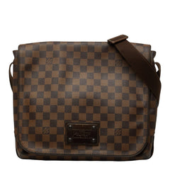 ルイ ヴィトン ダミエ ブルックリンMM 斜め掛け ショルダーバッグ N51211 ブラウン PVC レザー レディース LOUIS VUITTON 【中古】