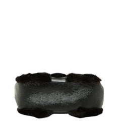 フェンディ マンマバゲット ロゴ ハンドバッグ ワンショルダーバッグ ブラック ブラウン ファー レザー レディース FENDI 【中古】