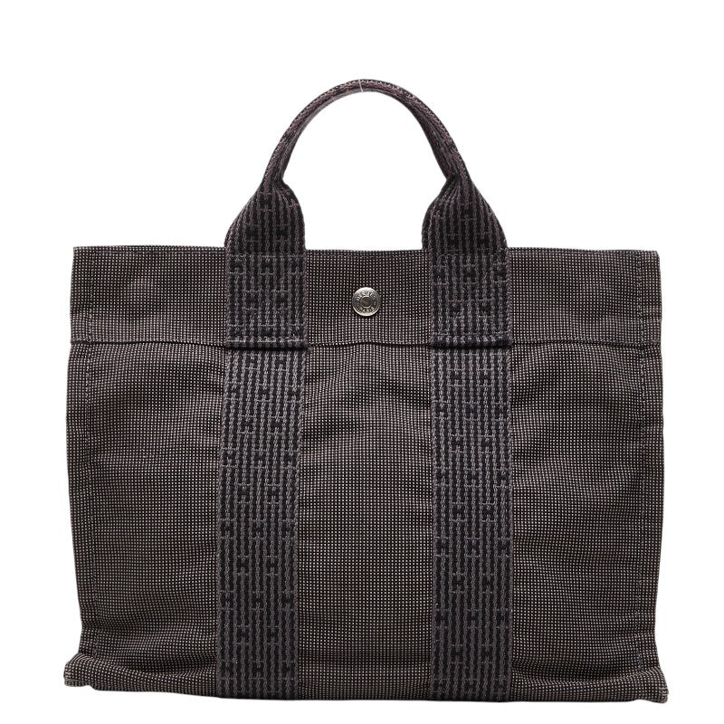 エルメス エールライン トートPM ハンドバッグ グレー キャンバス レディース HERMES 【中古】