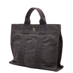 エルメス エールライン トートPM ハンドバッグ グレー キャンバス レディース HERMES 【中古】